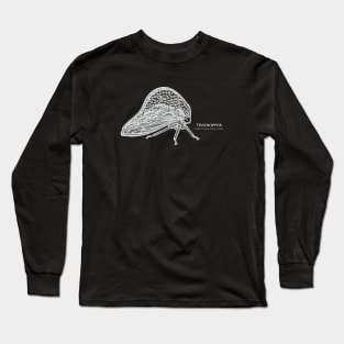 Treehopper with Common and Latin Names - insect design Long Sleeve T-Shirt